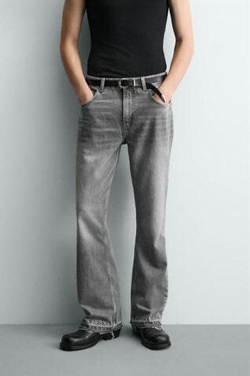 ZARA ДЖИНСЫ FLARE FIT, СЕРЫЙ