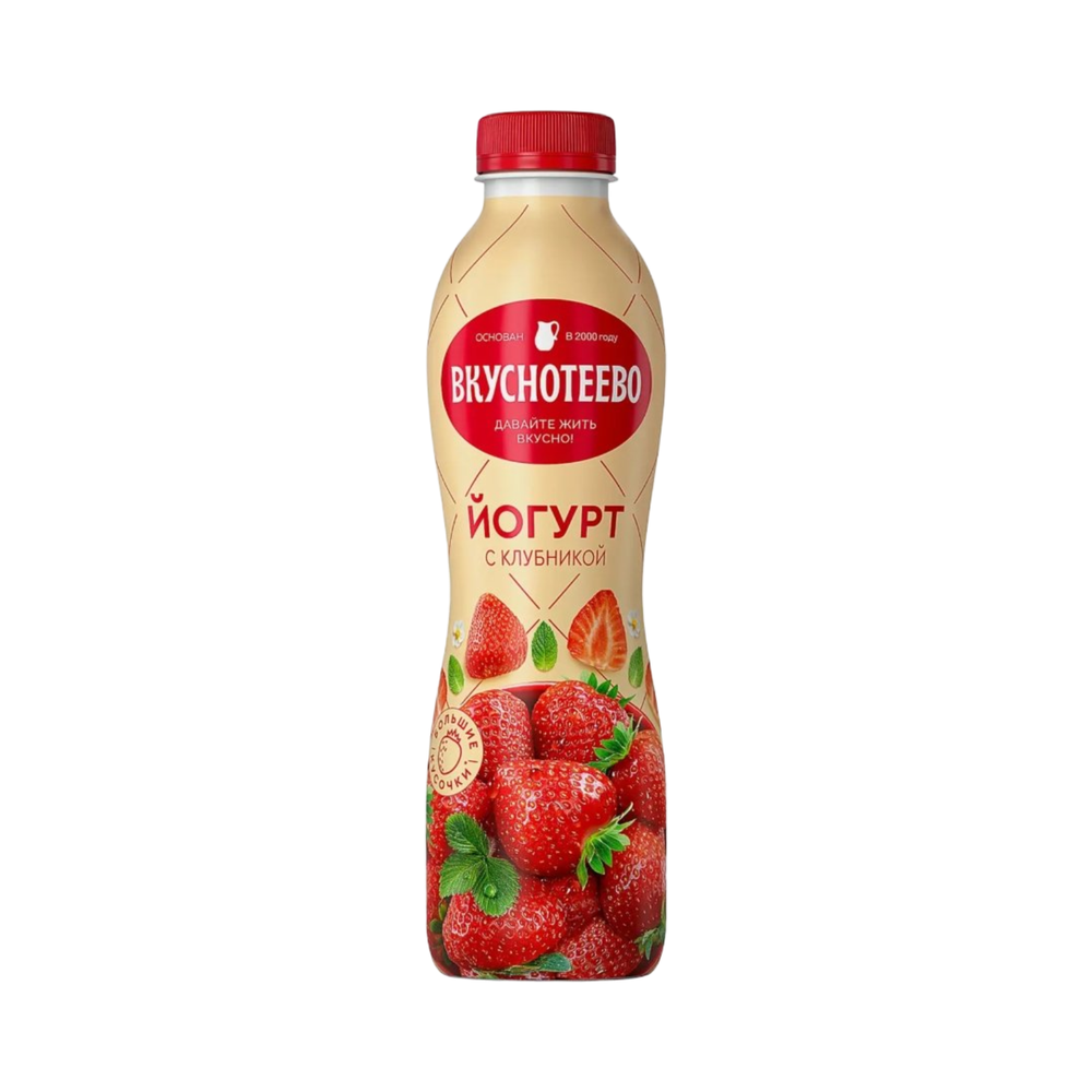 Йогурт с клубникой Вкуснотеево 690г 2% ПЭТ/бут ВО (6)