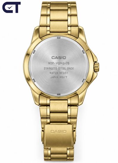 CASIO MTP-V004G-7B CASIO Collection мужские наручные часы — золотистый корпус, светлый циферблат и индикация даты