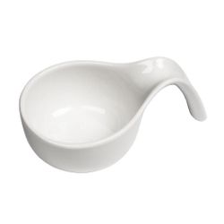 Соусник 80 мл 12*7,5 см h3,8 см Mini Mix круглый с ручкой белый фарфор P.L. Proff Cuisine [6]