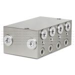 VSL8-D - Питатель для двухлинейных систем смазки с рабочим давлением 400 бар, количество выходов 8, максимальная доза 5 мл/цикл, с фиксированным винтом