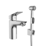 Смеситель для раковины BelBagno DUE-LVM/HGN-CRM-W0 с гигиеническим душем, без донного клапана