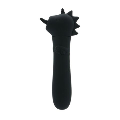 Черная вибропуля Unihorn USB Wild Spirit со стимуляцией язычком (Цвет: черный)