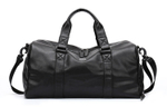 RIOREX PU Gym Bag, Portable Crossbody Luggage Bag, Travel Bag Regular Unisex Black