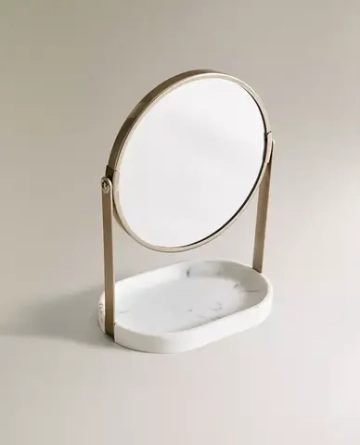 ZARA HOME ЗЕРКАЛО ДЛЯ ВАННОЙ С МРАМОРНЫМ УЗОРОМ, СЕРЫЙ