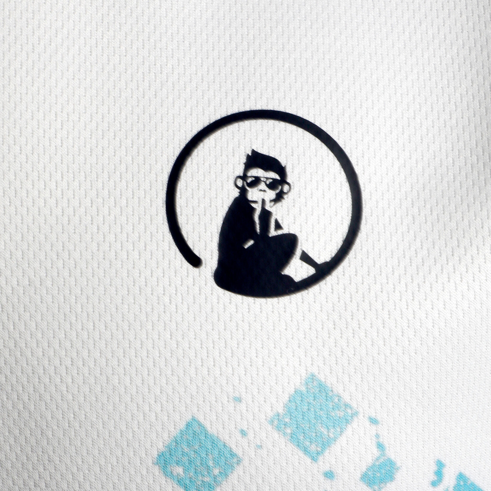 Мужское теннисное поло Quiet Please Ocean Splash Tournament Polo Men - White, Blue