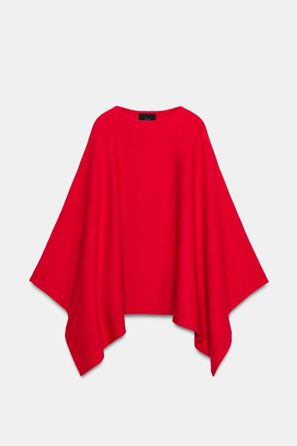 ZARA ОДНОТОННАЯ ТРИКОТАЖНАЯ НАКИДКА, КРАСНЫЙ