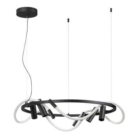 4391/55L HIGHTECH ODL24 299 черный/металл/канат Подвесной св-к с раздельн. вкл IP20 LED 50W 2020Лм 4000K CORDA