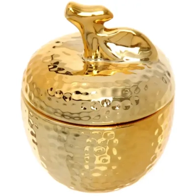Шкатулка керамическая «GOLD Podarok», яблочко, цвет золото, 9*7*4см (в инд. коробке)
