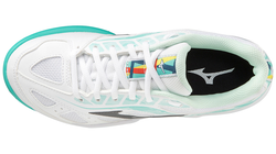 Женские Кроссовки теннисные Mizuno Breakshot 3 CC - white/iron gate/turquoise