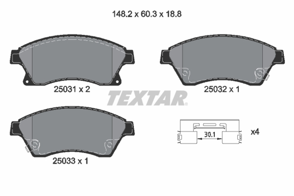 TEXTAR - 2503101-TET - Brake Pad Set, disc brake