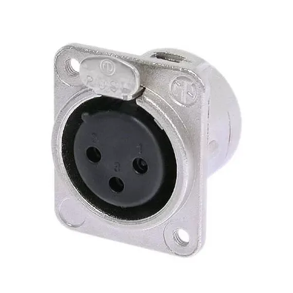 Neutrik NC3FDM3-L-1 панельный разъем XLR female, крепежные отверстия резьба М3