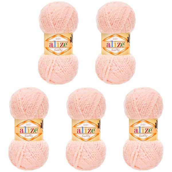 Пряжа Alize (Ализе) Softy / уп.5 мот. по 50 г, 115м, 340 пудра A
