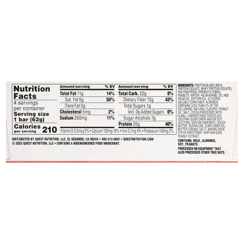 Quest Nutrition, Outty By Nature, протеиновый батончик, 4 батончика по 62 г (2,19 унции)