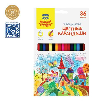 Карандаши 36цв., трехгран., заточен "Невероятные приключения" (Мульти-Пульти)