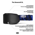 Горнолыжная маска 100% Snowcraft XL / White / Hiper Violet Mirror Lens / на широкое лицо