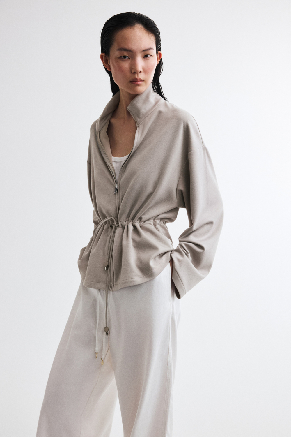 Свитшот на скрытой молнии с кулиской - H&M