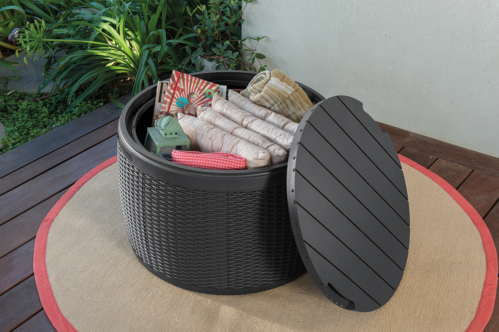 Столик - ящик под ротанг Keter Circa Rattan grey
