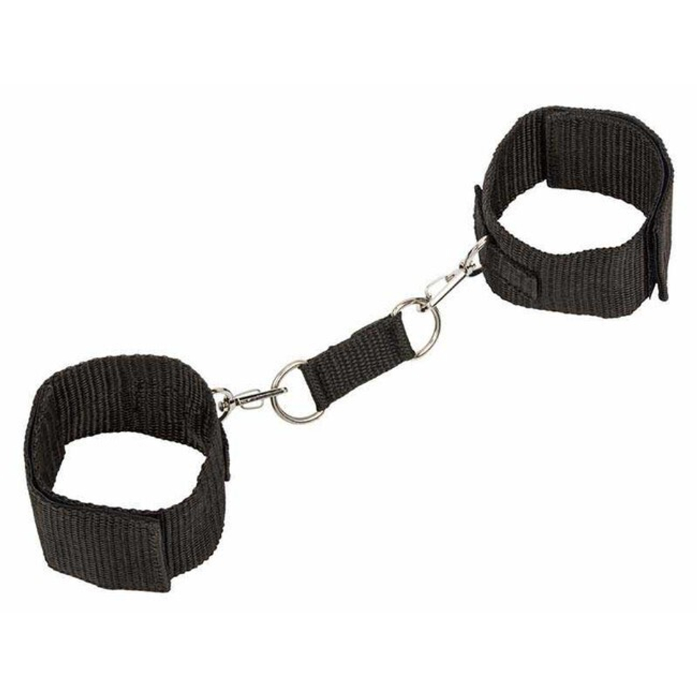 Прочные фиксаторы с карабинами Wrist Cuffs (черный с серебряным) (Цвет: черный с серебряным)