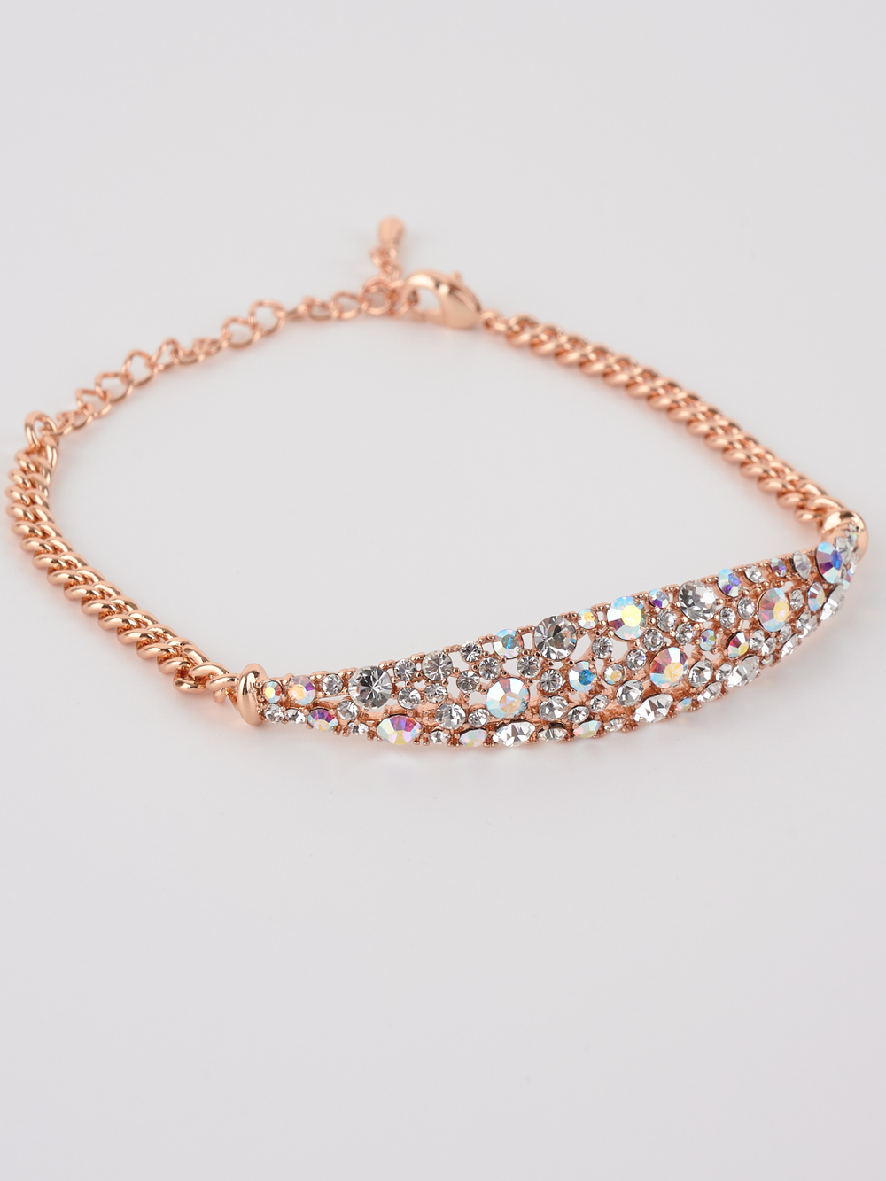 Браслет Россыпь из белых камней-хамелеонов Swarovski