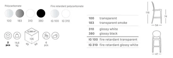 Барный стул Igloo прозрачный серый
