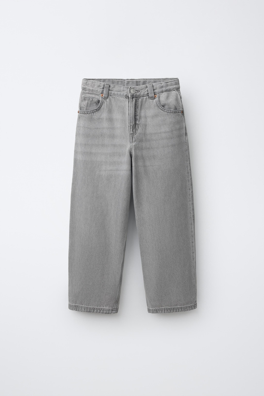 ZARA ДЖИНСЫ BAGGY RELAXED, СЕРЫЙ