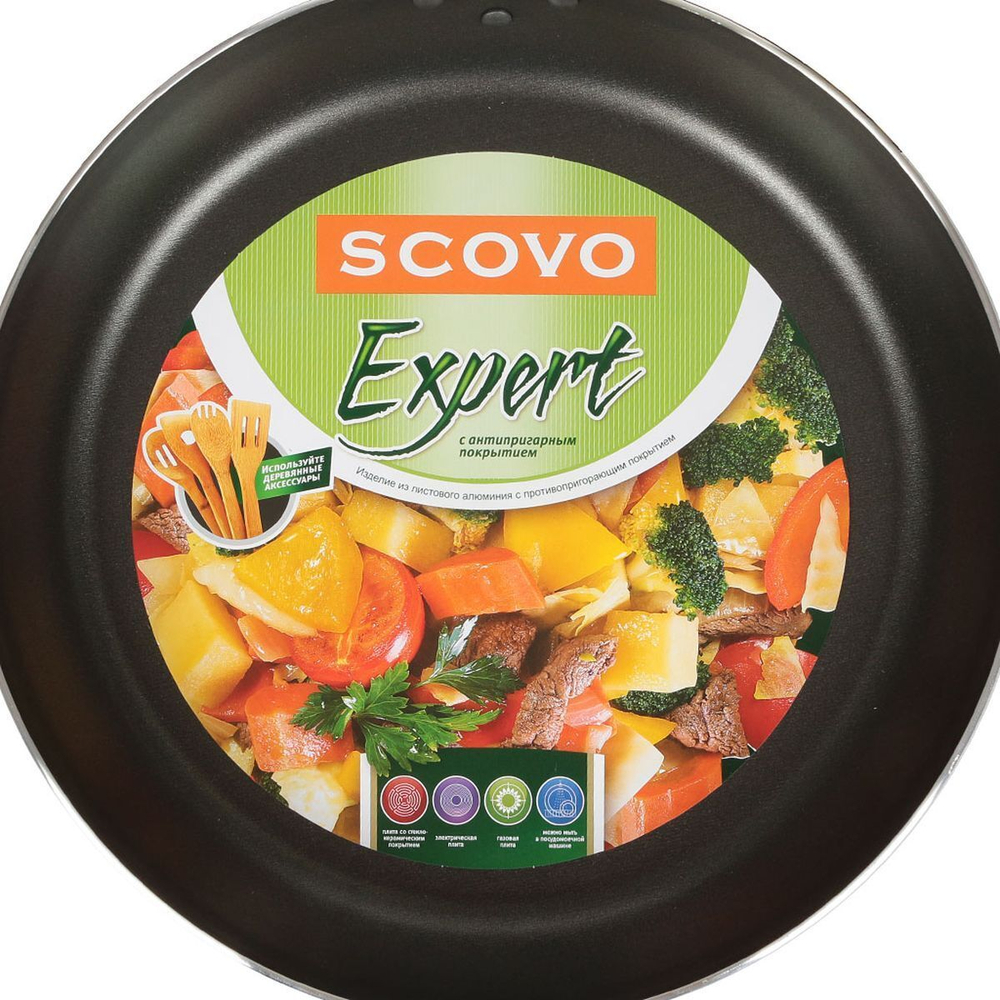 Сковорода алюминий, 26 см, антипригарное покрытие, Scovo, Expert, СЭ-024