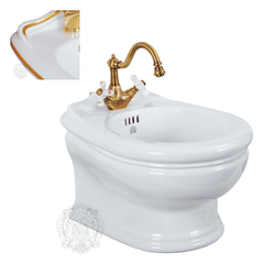 Биде подвесное Migliore Milady ML.MLD-25.730.D2, декор золото