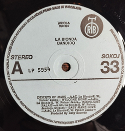 Винтажная виниловая пластинка LP La Bionda Bandido (Югославия 1979)