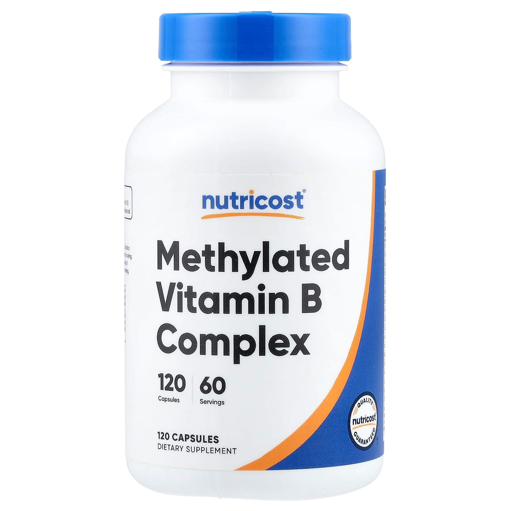 Nutricost, комплекс метилированных витаминов группы B, 120 капсул