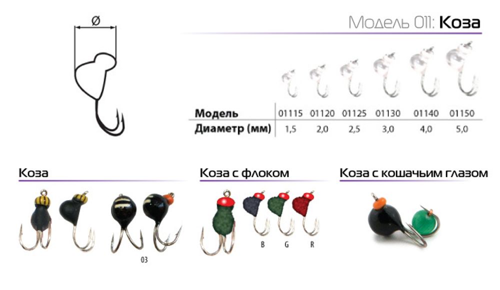 Мормышка вольфрамовая Spider 01130 "Коза"