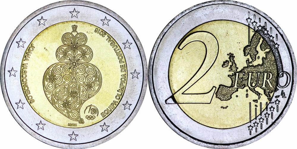 Португалия 2 евро, 2016 Команда Португалии на Олимпийских играх 2016 UNC