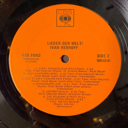 Винтажная виниловая пластинка LP Ivan Rebroff Иван Ребров Lieder Der Welt (Canada 1972)