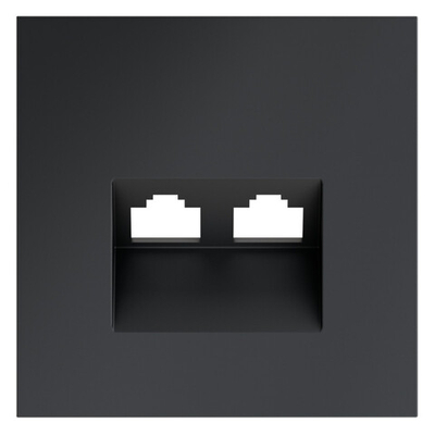 Накладка для розетки компьютерной двойной RJ45+RJ45 кат.6, S70 (графит)