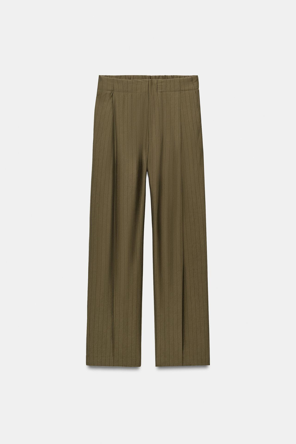 ZARA СТРУЯЩИЕСЯ БРЮКИ С ЗАЩИПАМИ, ПЫЛЬНЫЙ ХАКИ