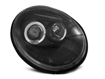 Передние фары VW New Beetle angel eyes black