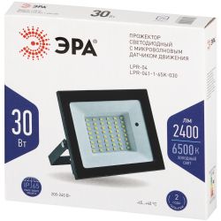 Прожектор светодиодный уличный ЭРА LPR-041-1-65K-030 30Вт 6500K IP65 нерег СВЧ датчик движения гарантия 2 года | Прожекторы Стандарт