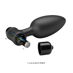 Черная анальная вибропробка 11,8см Pretty Love Vibra Butt Plug BI-040107