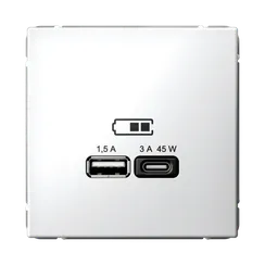 Розетка с USB A+C Systeme Electric ArtGallery Белый GAL000129