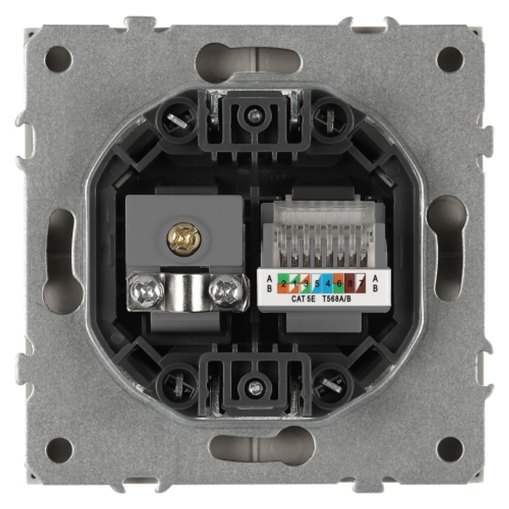 Розетка ЭРА Galaxy 15-3110-07 комбинированная RJ45+TV IP20 титан | Эра Galaxy