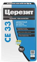 Затирка для швов Церезит Ce33/25кг 1-6 мм, внутри и снаружи, белый 01 1073546