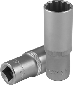 S04HD4721 Головка торцевая глубокая 12-гранная 1/2"DR, 21 мм