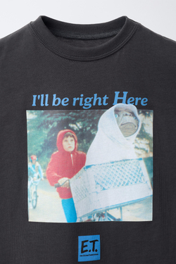 ZARA ФУТБОЛКА E.T. THE EXTRA-TERRESTRIAL, АНТРАЦИТОВО-СЕРЫЙ