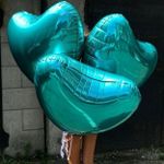 Шар (18"/46 см) Сердце, Бирюзовый