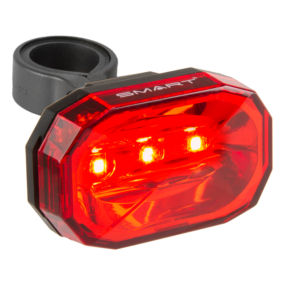 Фонарь задний 3д SMD/3ф красный, с батар. (50) SMART