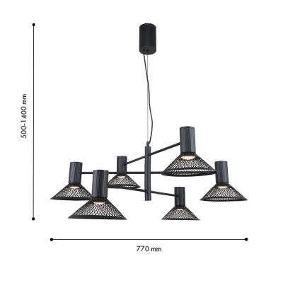 Подвесная люстра Metrics 4623-6P, 6*LED*6W, 3960LM, 3000K. ТМ F-Promo