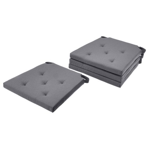 Набор подушек на стул IKEA JUSTINA (ЮСТИНА), Серый, 42 / 35х40х4 см, 4 шт