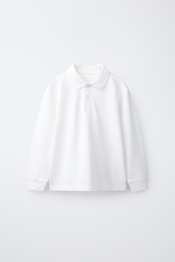 ZARA ОДНОТОННОЕ ПОЛО, БЕЛЫЙ