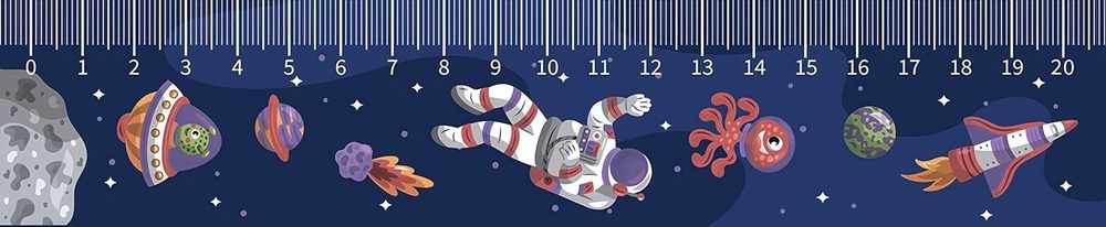 Закладка-линейка 20 см "Космос 2023" (Пчелка)