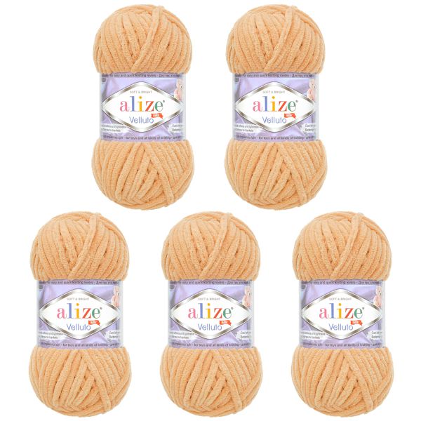Пряжа Alize (Ализе) Velluto / уп.5 мот. по 100 г, 68м, 429 верблюжий